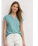 T-Shirt STREET ONE, Damen, Gr. 36, misty mint, Web, 50% Modal, 50% Baumwolle,