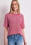 T-Shirt STREET ONE, Damen, Gr. 34, rot (salsa rot), Stoff, 95% Viskose, 5% Elasthan,