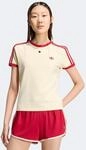T-Shirt ADIDAS ORIGINALS "3S TEE SLIM", Damen, Gr. XXL, warm vanilla, team victory