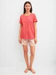 Shorty CALIDA "Flower Nights", Damen, Gr. L (48/50), rose of sharon, Single Jersey,