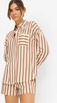 Shorty LSCN BY LASCANA, Damen, Gr. 48/50, braun, ros&eacute;gold, gestreift, Single...