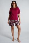 Shorty TOM TAILOR, Damen, Gr. 36, rot, mittel, allover, Single Jersey,...