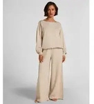 Pyjama HUNKEM&Ouml;LLER "Sweatpant Rory", Damen, Gr. XS, beige, 50% Baumwolle, 50% Modal,