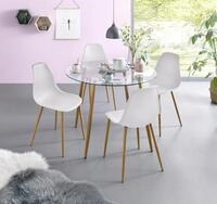 OTTO home Essgruppe "Miller" Set, 5 Stk. tlg. Glastisch mit 4 St&uuml;hlen