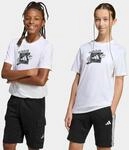 T-Shirt ADIDAS SPORTSWEAR "J CAMO TRAIN T", M&auml;dchen, Gr. 128, wei&szlig;,...
