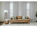 Vorhang HOME BASICS "SOFTY" Gr. 2, grau, B:140cm H:225cm, Polyester, Gardinen,