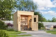 Nordic Holz Gartenhaus "Felix 1" kleiner stilvoller Schuppen mit Flachdach