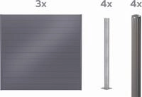 Alberts Dichtzaun "Palitio, Profilh&ouml;he 150 mm" Aluminium, verschiedene Dekore...