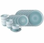 like. by Villeroy & Boch Geschirr-Set "Kaffeeservice Perlemor Aqua 18er Set blau"