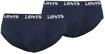 Slip LEVI'S "Slip Repeat Logo Brief 2P 2er Pack", Herren, Gr. L, blau (dunkelblau),