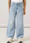 5-Pocket-Jeans NAME IT "NKFROSE f&uuml;r M&auml;dchen mit Destroyed-Effekt und hohem...