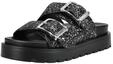 Pantolette BUFFALO "Buffalo Pantoletten Lederimitat", Damen, Gr. 37, schwarz, wei&szlig;,