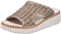 Pantolette RIEKER, Damen, Gr. 43, beige, Textil, meliert, Schuhe Pantolette,