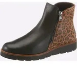 Stiefelette HEINE, Damen, Gr. 36, schwarz, camel, Leder, Rindsleder, Schuhe