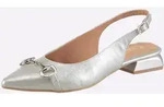 Ballerina HEINE, Damen, Gr. 38, silberfarben, Synthetik, Schuhe Ballerina