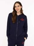 Zwillingsherz Kapuzensweatjacke ""Feel Good Club"" Kapuze, zum Binden, Taschen,