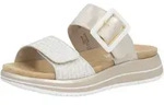 Pantolette REMONTE, Damen, Gr. 44, beige (sanftes wei&szlig;, goldfarben), Leder,