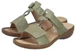 Pantolette RIEKER, Damen, Gr. 38, schilf, Lederimitat, unifarben, Schuhe Pantolette,