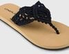Zehentrenner O'NEILL "DITSY CROCHET SANDALS", Damen, Gr. 36, schwarz out, Synthetik,