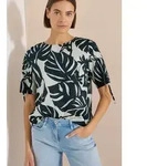 Kurzarmbluse CECIL, Damen, Gr. M (40), palm breeze gr&uuml;n, Web, 100% Baumwolle,