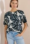 Kurzarmbluse CECIL, Damen, Gr. M (40), palm breeze gr&uuml;n, Web, 100% Baumwolle,