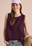 Blusentop CECIL, Damen, Gr. L (42), rich burgundy, Web, 100% Leinen, unifarben,