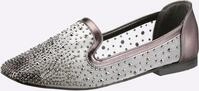 Slipper HEINE, Damen, Gr. 37, anthrazit, Textil, Schuhe Slipper