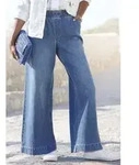 Schlupfhose BUFFALO, Damen, Gr. 38, N-Gr, blau, Web, Obermaterial: 63%...
