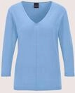 MADELEINE Longpullover "Strickpullover Schlichter Baumwollpullover mit V-Ausschnitt"