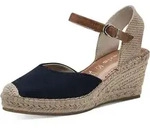 Slingpumps TAMARIS, Damen, Gr. 40, navy, Leder, Textil, geflochten,...