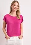 T-Shirt STREET ONE, Damen, Gr. 34, pink (magenta dream), Stoff, 55% Polyester, 45%