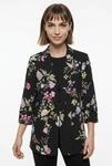 Blusenblazer PIECES "PCBOSELLA 3/4 PRINTED BLAZER NOOS", Damen, Gr. M, schwarz
