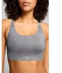 Bralette-BH PUMA "PUMA WOMEN 3D KNIT SPORT TOP", Damen, Gr. L, N-Gr, grau melange,