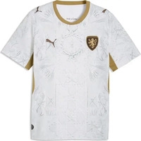 PUMA Trainingsshirt "Tschechien 2026 Ausw&auml;rtstrikot Herren" wei&szlig; matte gold...