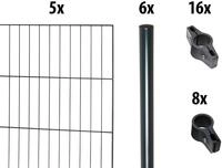 GARDEN N MORE Einstabmattenzaun "mit Rundpfosten" 5 Elemente f&uuml;r 10 m, LxH:...