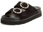 Pantolette TAMARIS, Damen, Gr. 37, schwarz, Veloursleder, Schuhe Pantolette,