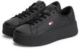 Plateausneaker TOMMY JEANS "TJW SCRIPT CUPSOLE FLATFORM", Damen, Gr. 35, schwarz,