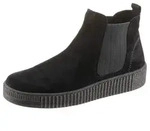 Chelseaboots GABOR, Damen, Gr. 35, schwarz (schwarz, schwarz), Veloursleder,
