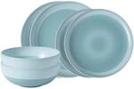 like. by Villeroy & Boch Geschirr-Set "Basic-Set Perlemor Aqua 6er Set blau"