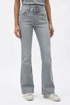 5-Pocket-Jeans PEPE JEANS "FLARE JEANS MW VENUS", Damen, Gr. 25, L&auml;nge 30, grau