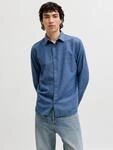 Jack & Jones Langarmhemd "JJESUMMER LINEN BLEND SHIRT L/S SN" Baumwollmischung,