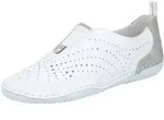 Slipper RIEKER, Damen, Gr. 36, wei&szlig; (wei&szlig;, grau), Glattleder, Lederimitat,
