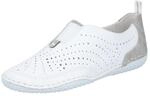 Slipper RIEKER, Damen, Gr. 36, wei&szlig; (wei&szlig;, grau), Glattleder, Lederimitat,
