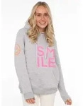 Hoodie ZWILLINGSHERZ "Alissa", Damen, Gr. S/M, grau (hellgrau), Sweatware,