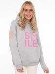 Hoodie ZWILLINGSHERZ "Alissa", Damen, Gr. S/M, grau (hellgrau), Sweatware,