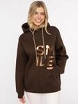 Hoodie ZWILLINGSHERZ "Alissa Shiny", Damen, Gr. S/M, braun (schwarz braun),