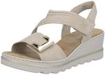 Keilsandalette RIEKER, Damen, Gr. 36, creme, Lederimitat, unifarben, Schuhe,