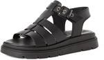 Riemchensandale TAMARIS, Damen, Gr. 37, schwarz, Glattleder, Schuhe...
