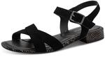 Sandalette TAMARIS, Damen, Gr. 36, schwarz, Leder, unifarben, Schuhe Sandalette,