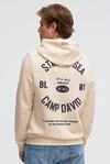 Kapuzensweatshirt CAMP DAVID, Herren, Gr. L, beige (ecru), Sweatware, Material:...